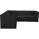 Meridian Tuft Black Velvet Modular Sectional IMAGE 3