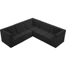 Meridian Tuft Black Velvet Modular Sectional IMAGE 4