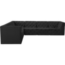Meridian Tuft Black Velvet Modular Sectional IMAGE 10