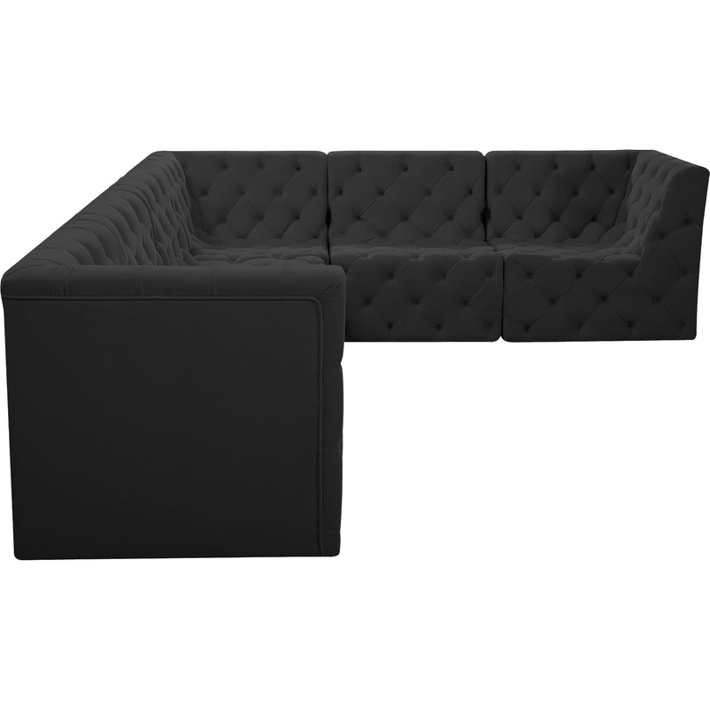 Meridian Tuft Black Velvet Modular Sectional IMAGE 11