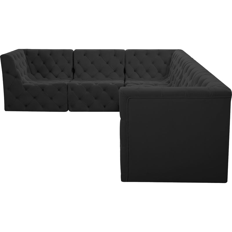 Meridian Tuft Black Velvet Modular Sectional IMAGE 12