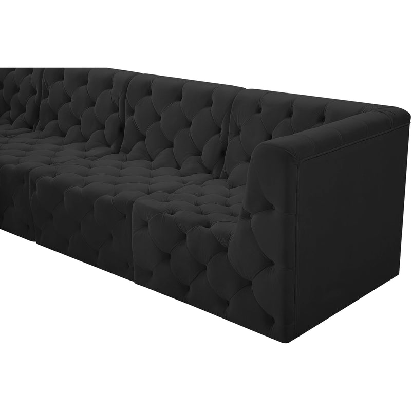 Meridian Tuft Black Velvet Modular Sectional IMAGE 14
