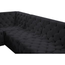 Meridian Tuft Black Velvet Modular Sectional IMAGE 16
