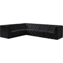 Meridian Tuft Black Velvet Modular Sectional IMAGE 2