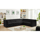 Meridian Tuft Black Velvet Modular Sectional IMAGE 3