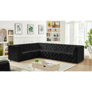 Meridian Tuft Black Velvet Modular Sectional IMAGE 4