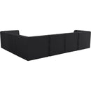 Meridian Tuft Black Velvet Modular Sectional IMAGE 5