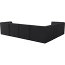 Meridian Tuft Black Velvet Modular Sectional IMAGE 6