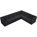 Meridian Tuft Black Velvet Modular Sectional IMAGE 7