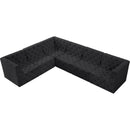 Meridian Tuft Black Velvet Modular Sectional IMAGE 8