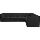 Meridian Tuft Black Velvet Modular Sectional IMAGE 9