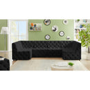 Meridian Tuft Black Velvet Modular Sectional IMAGE 2