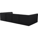 Meridian Tuft Black Velvet Modular Sectional IMAGE 3