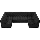 Meridian Tuft Black Velvet Modular Sectional IMAGE 5