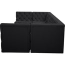 Meridian Tuft Black Velvet Modular Sectional IMAGE 6