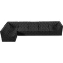 Meridian Tuft Black Velvet Modular Sectional IMAGE 10