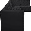 Meridian Tuft Black Velvet Modular Sectional IMAGE 11