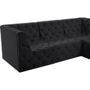 Meridian Tuft Black Velvet Modular Sectional IMAGE 15