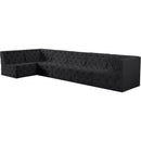 Meridian Tuft Black Velvet Modular Sectional IMAGE 2