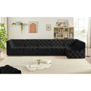 Meridian Tuft Black Velvet Modular Sectional IMAGE 3