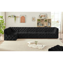 Meridian Tuft Black Velvet Modular Sectional IMAGE 4