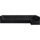 Meridian Tuft Black Velvet Modular Sectional IMAGE 7