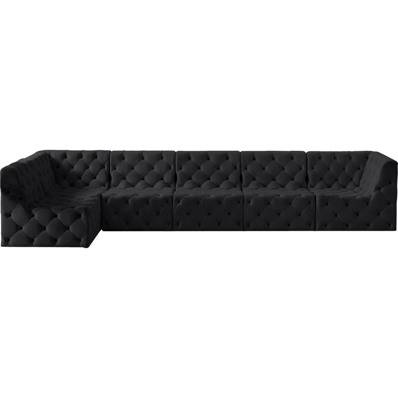 Meridian Tuft Black Velvet Modular Sectional IMAGE 8