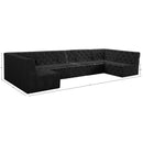 Meridian Tuft Black Velvet Modular Sectional IMAGE 15
