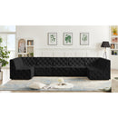Meridian Tuft Black Velvet Modular Sectional IMAGE 2