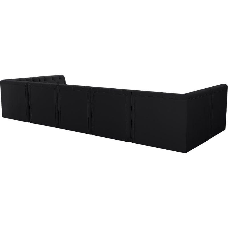 Meridian Tuft Black Velvet Modular Sectional IMAGE 3