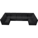 Meridian Tuft Black Velvet Modular Sectional IMAGE 5