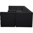Meridian Tuft Black Velvet Modular Sectional IMAGE 6