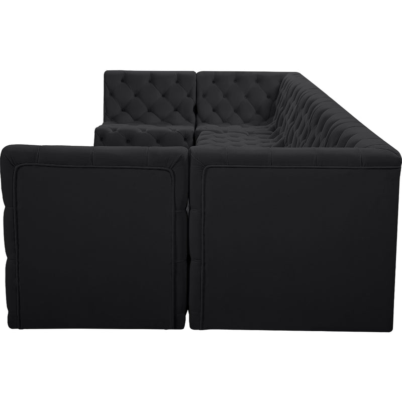 Meridian Tuft Black Velvet Modular Sectional IMAGE 6