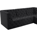 Meridian Tuft Black Velvet Modular Sectional IMAGE 9