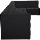 Meridian Tuft Black Velvet Modular Sectional IMAGE 11