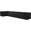 Meridian Tuft Black Velvet Modular Sectional IMAGE 2