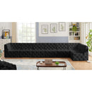 Meridian Tuft Black Velvet Modular Sectional IMAGE 3