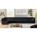 Meridian Tuft Black Velvet Modular Sectional IMAGE 4
