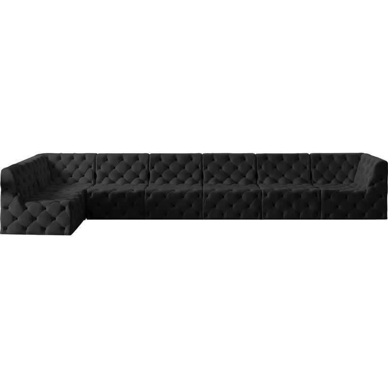 Meridian Tuft Black Velvet Modular Sectional IMAGE 8