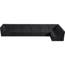 Meridian Tuft Black Velvet Modular Sectional IMAGE 9