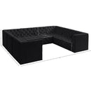 Meridian Tuft Black Velvet Modular Sectional IMAGE 14