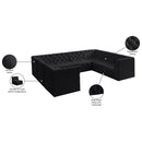 Meridian Tuft Black Velvet Modular Sectional IMAGE 15