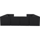 Meridian Tuft Black Velvet Modular Sectional IMAGE 3