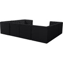 Meridian Tuft Black Velvet Modular Sectional IMAGE 4