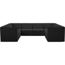 Meridian Tuft Black Velvet Modular Sectional IMAGE 5