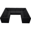Meridian Tuft Black Velvet Modular Sectional IMAGE 6