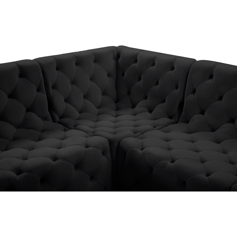 Meridian Tuft Black Velvet Modular Sectional IMAGE 13