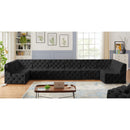 Meridian Tuft Black Velvet Modular Sectional IMAGE 2