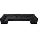 Meridian Tuft Black Velvet Modular Sectional IMAGE 4
