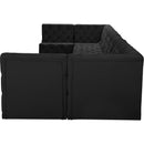 Meridian Tuft Black Velvet Modular Sectional IMAGE 5